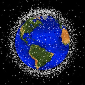 Map of space debris in low-earth orbit